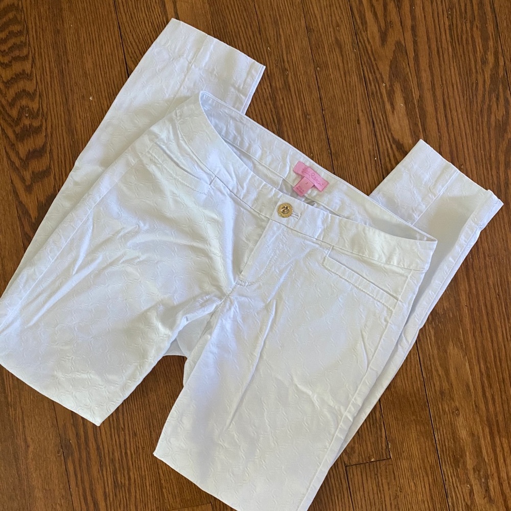 Lilly Pulitzer white patterned ankle pants